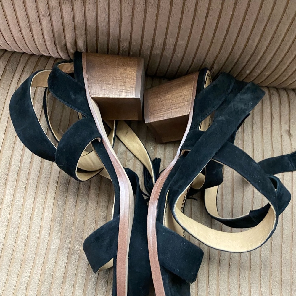 Splendid Black Suede Platform Sandals